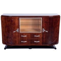 Vintage Luxe Art Deco Sideboard Credenza Showcase in Walnut