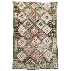 Vintage Moroccan Rug, Beni M'Guild Moroccan Rug with Mid-Century Modern Style