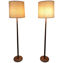 Pair of Teak Floor Lamps Attributed to Uno and Osten Kristiansson, Sweden, 1950