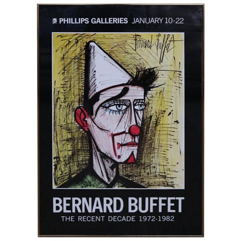 Framed Bernard Buffet Exhibition Poster For Sale