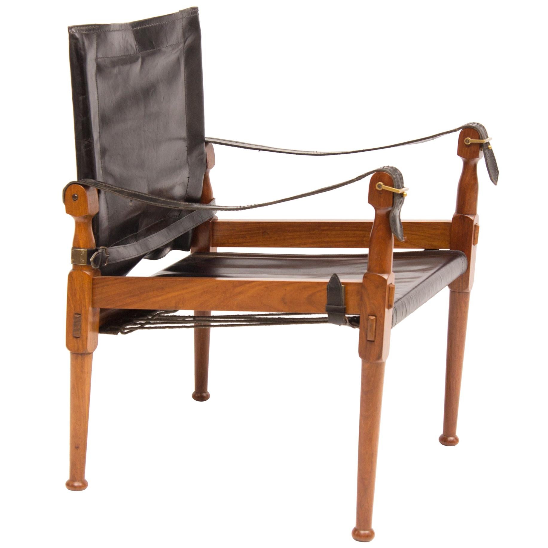 Midcentury Safari Chair by M. Hayat & Brothers For Sale
