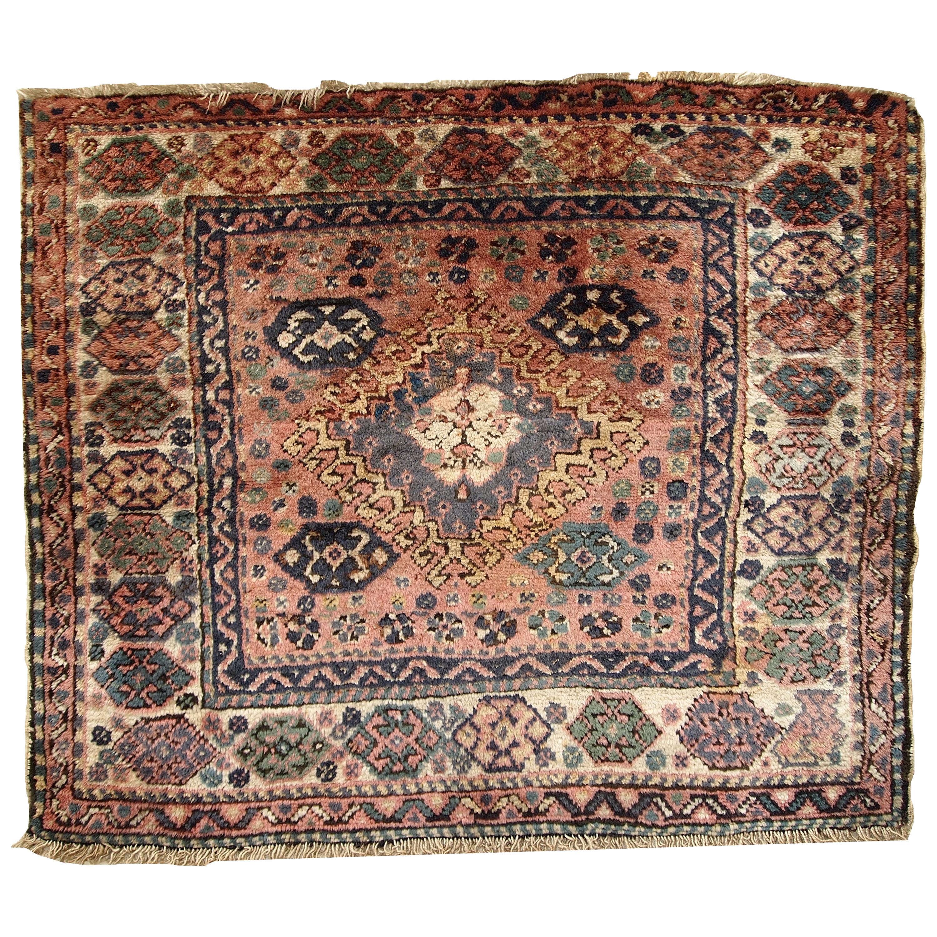 Handmade Antique Kurdish Bag Face, 1930s, 1C287