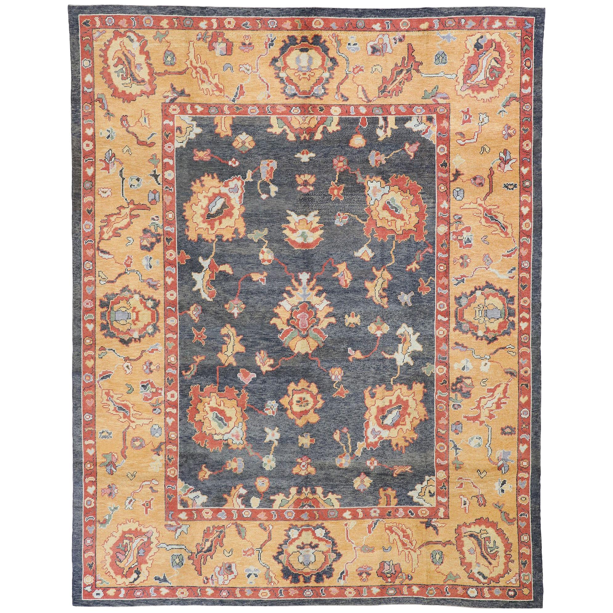 New Contemporary Turkish Oushak Rug with Modern Arts and Crafts Style ...