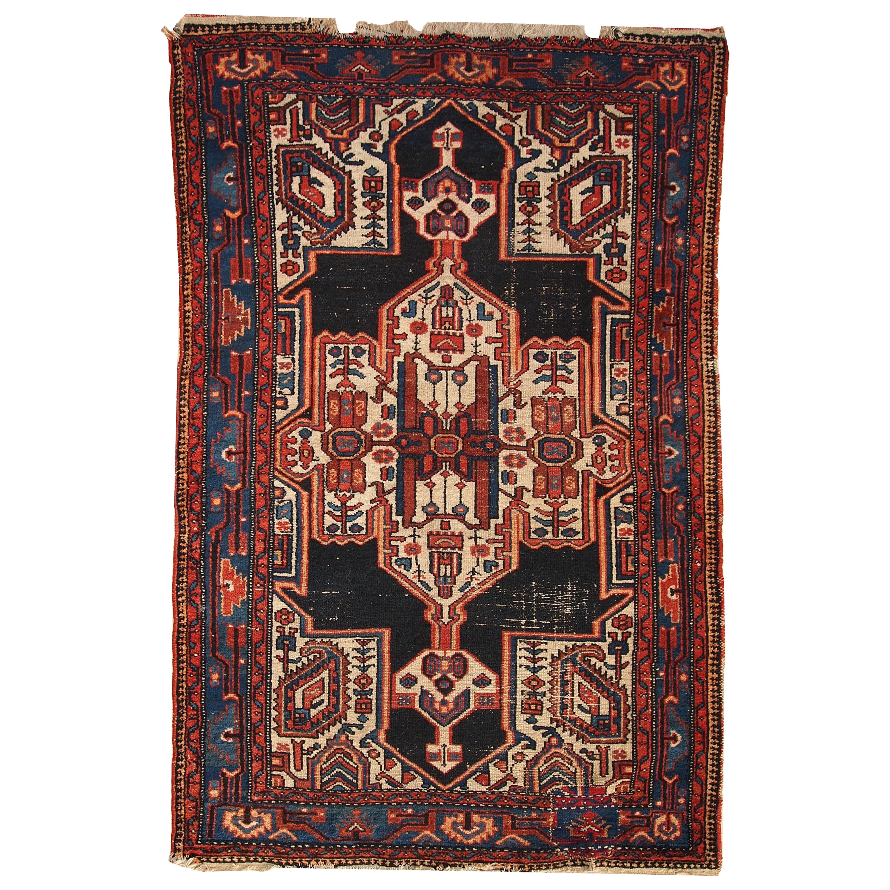 Handgefertigter antiker Teppich im Hamadan-Stil, 1920er Jahre, 1C321