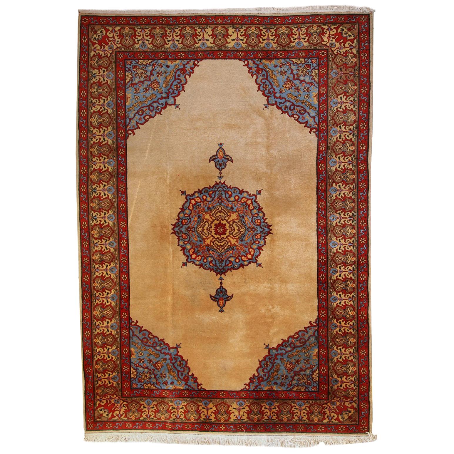 Handmade Antique Tabriz Style Rug, 1970s, 1C326 For Sale