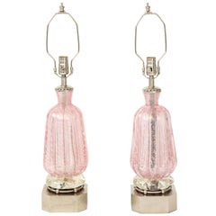 Barovier Pink Diamond Murano Glass Lamps