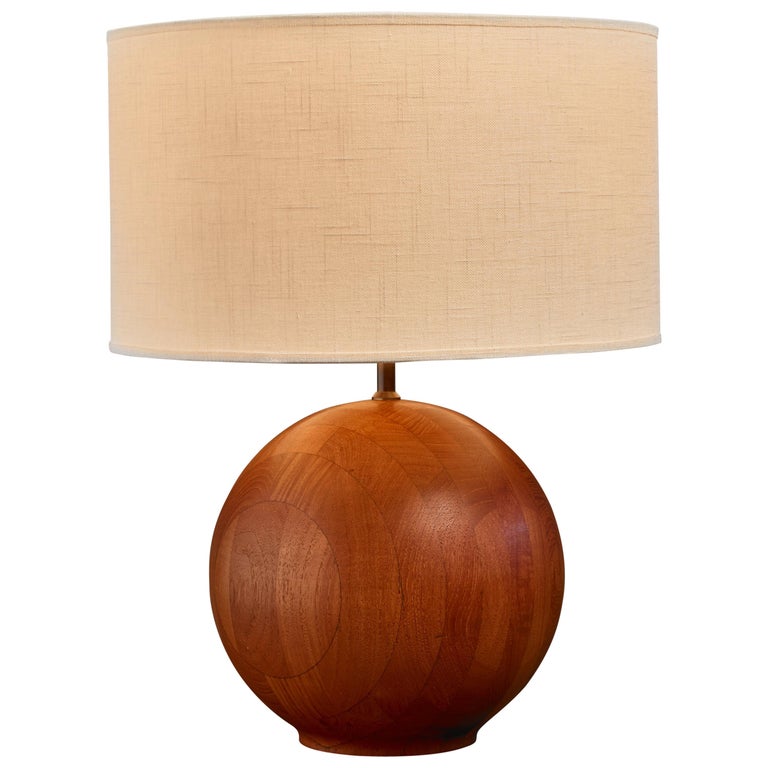 Dyrlund Globe Shaped Wood Table Lamp, Denmark For Sale at 1stDibs