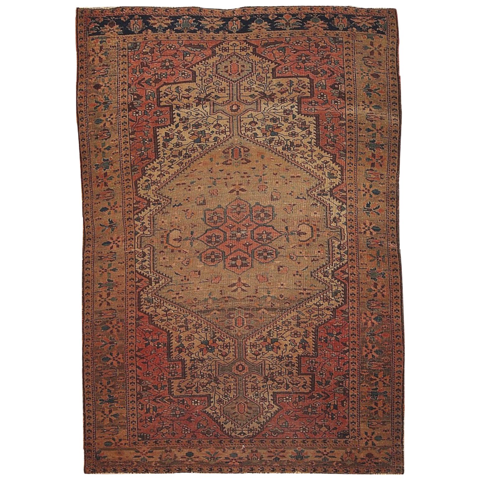 Handmade Antique Farahan Style Rug, 1910s, 1B153 For Sale