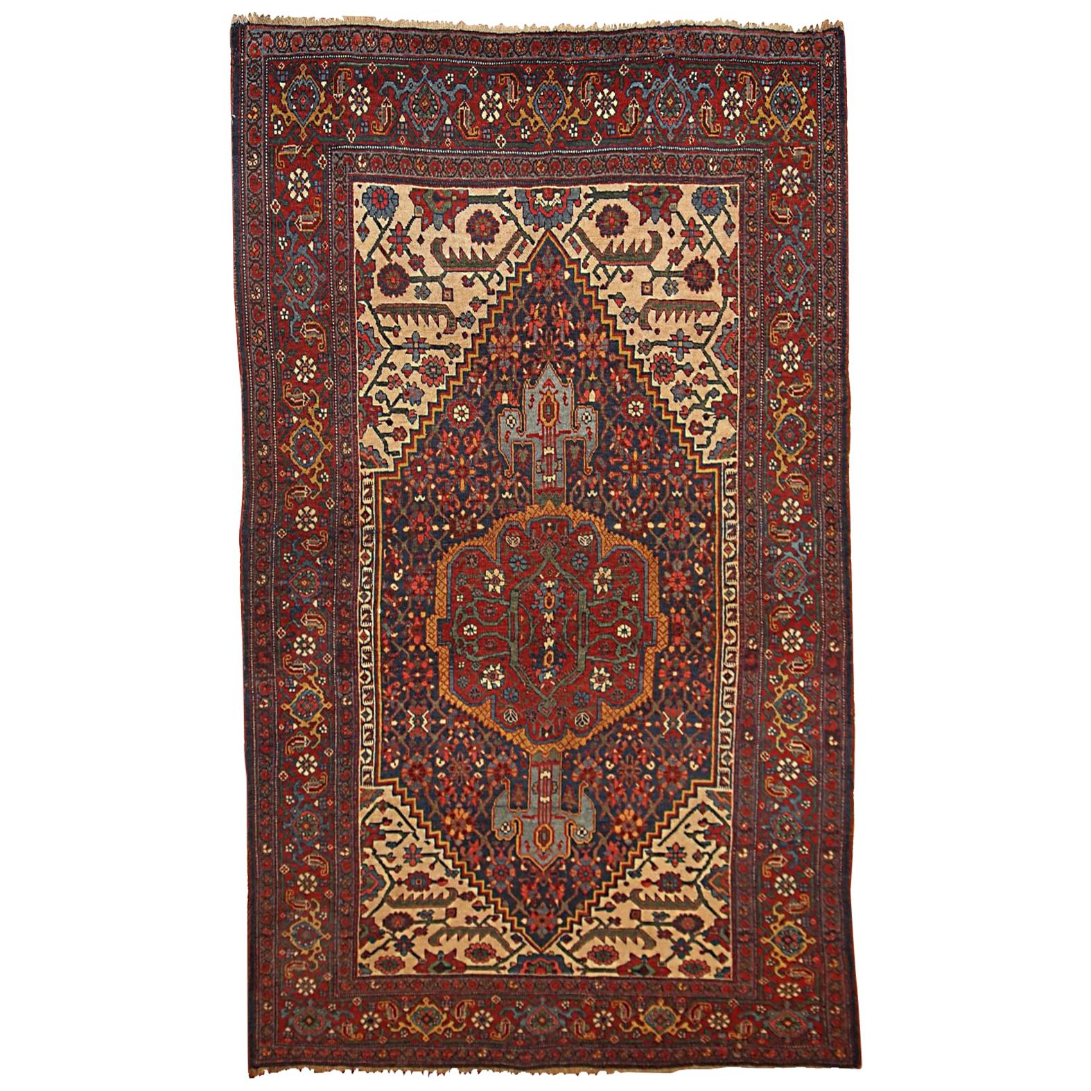 Handgefertigter antiker Teppich im Bidjar-Stil, 1880er Jahre, 1B194