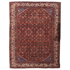 Tapis ancien de style Mahal fait à la main, années 1900, 1B212