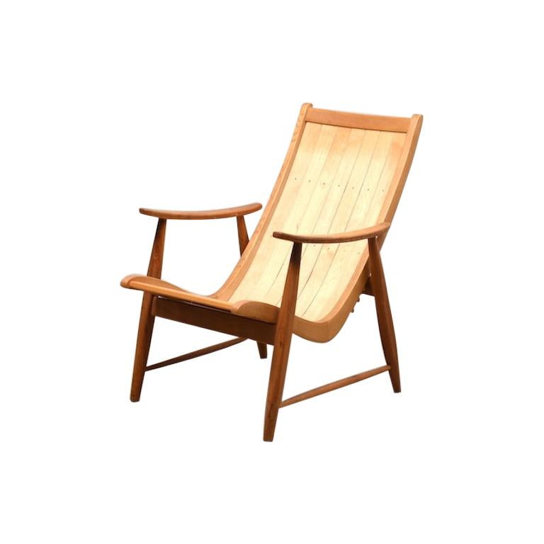 Armchair by Jacob Müller for Wohnhilfe Switzerland 1950s ash and plywood For Sale