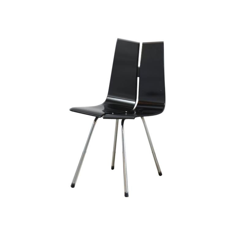 GA Chair by Hans Bellmann for Horgenglarus, 1950s, Plywood Black Lacquered For Sale