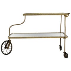 Midcentury Mirrored Glass Bar Trolley by Josef Frank