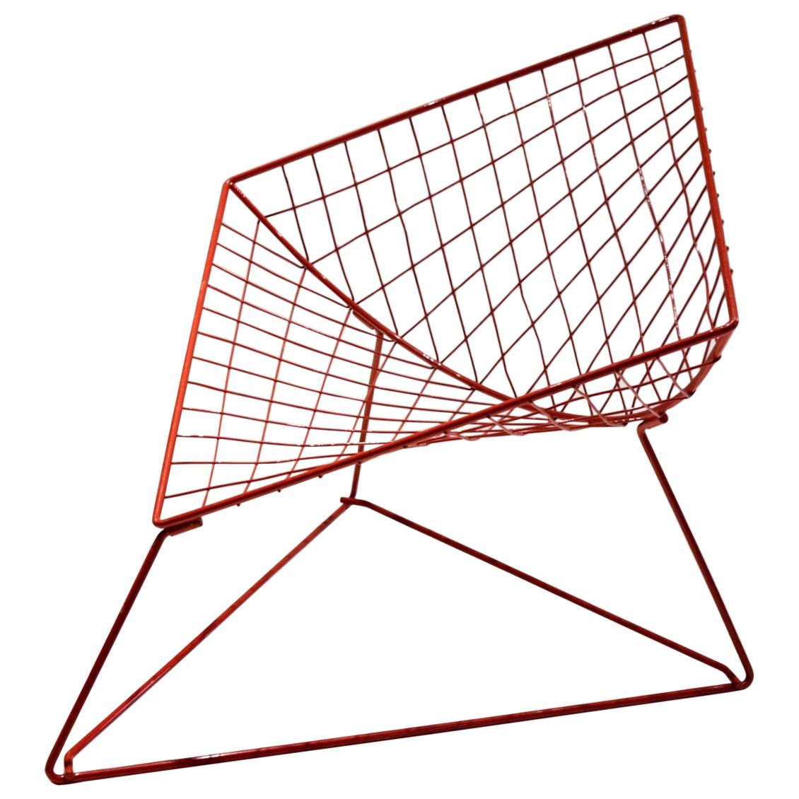 Roter Stuhl "Oti" von Niels Gammelgaard für Ikea:: Schweden 1986