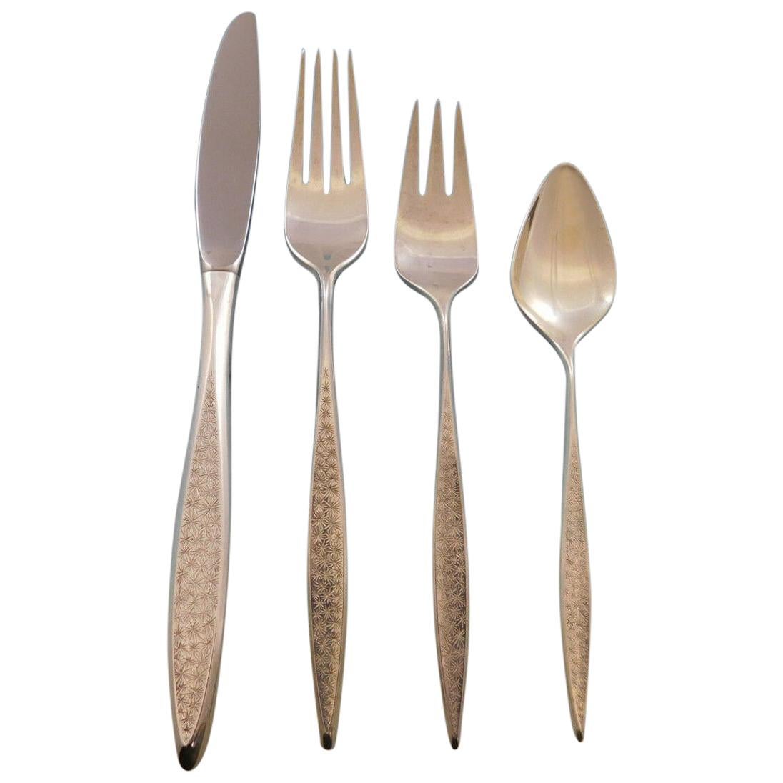 Snowflake by International Century Sterling Silver Flatware Set Service 28 Pcs