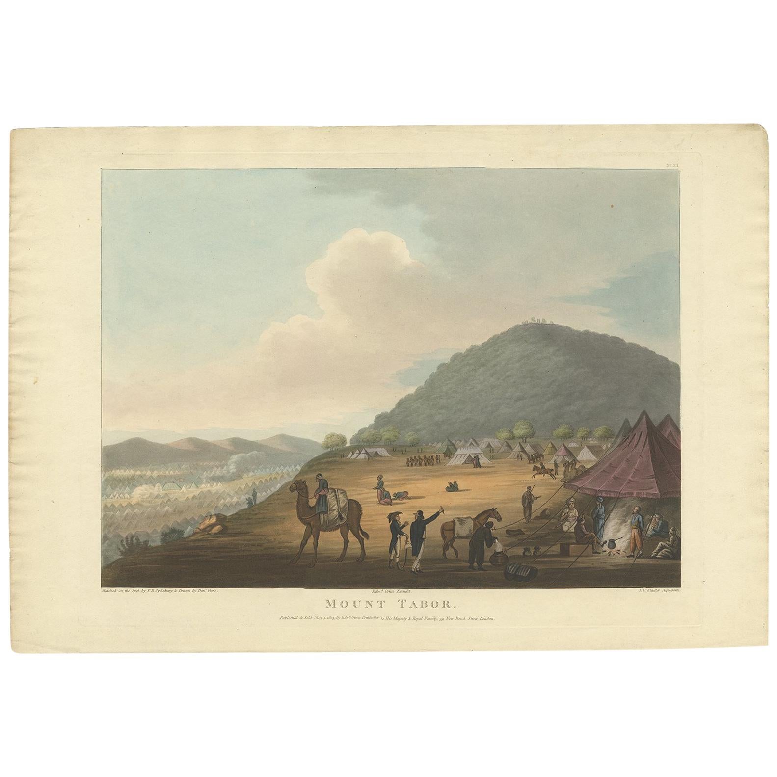 Antique Print of Mount Tabor by Spilsbury, 1803 For Sale