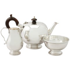 English Sterling Silver Bachelor Three-Piece Tea Service