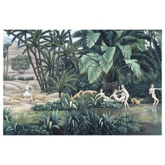 Oasis Tropical Art Deco Panoramic Wallpaper