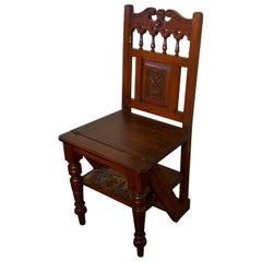 Antique Edwardian Metamorphic Library Chair or Library Steps