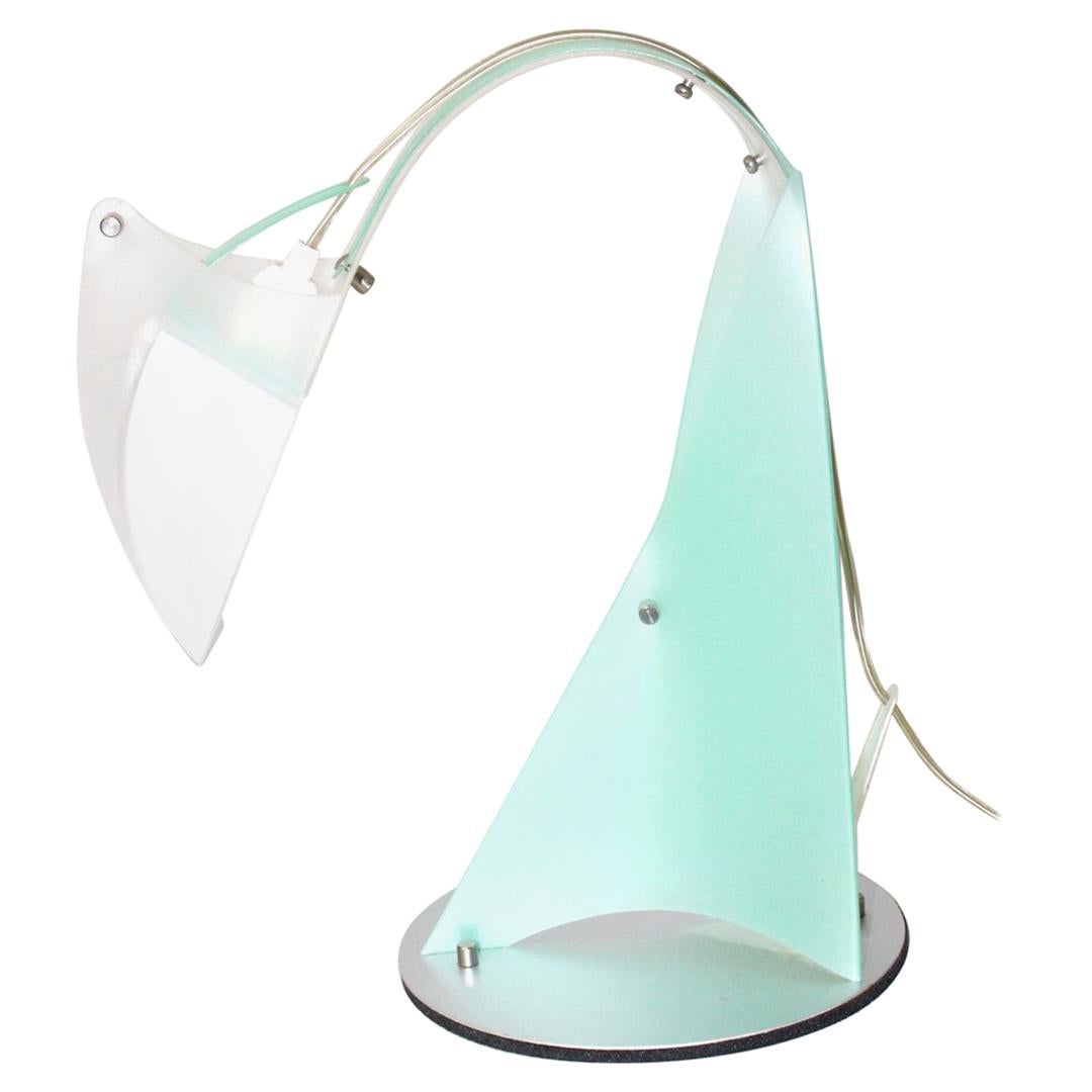 Aqua Blue Vintage Table Lamp Modern by Massimiliano Dutti 2000 for Slamp Italy