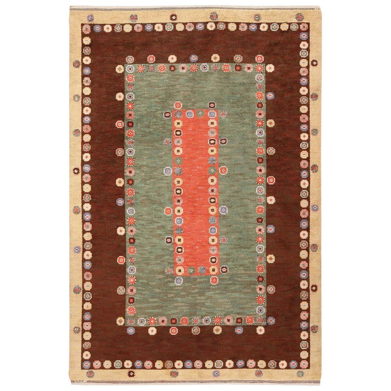 Vintage Scandinavian Märta Måås-Fjetterström Tusenskonan Carpet 1