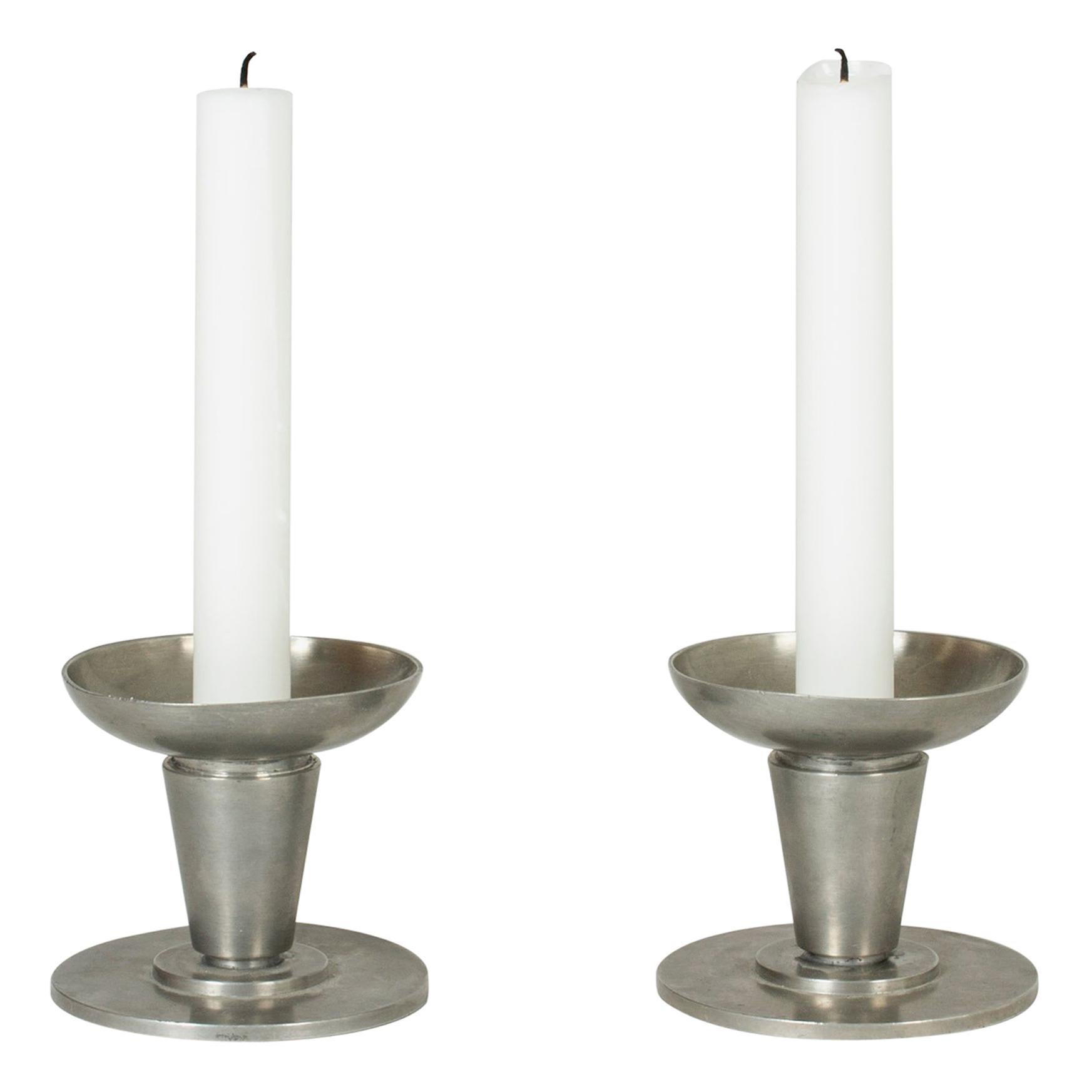 Pair of Functionalist Candlesticks from GAB