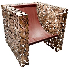 Contrast Between Science & Death Chair in Burgundy Leather by Gregory Nangle