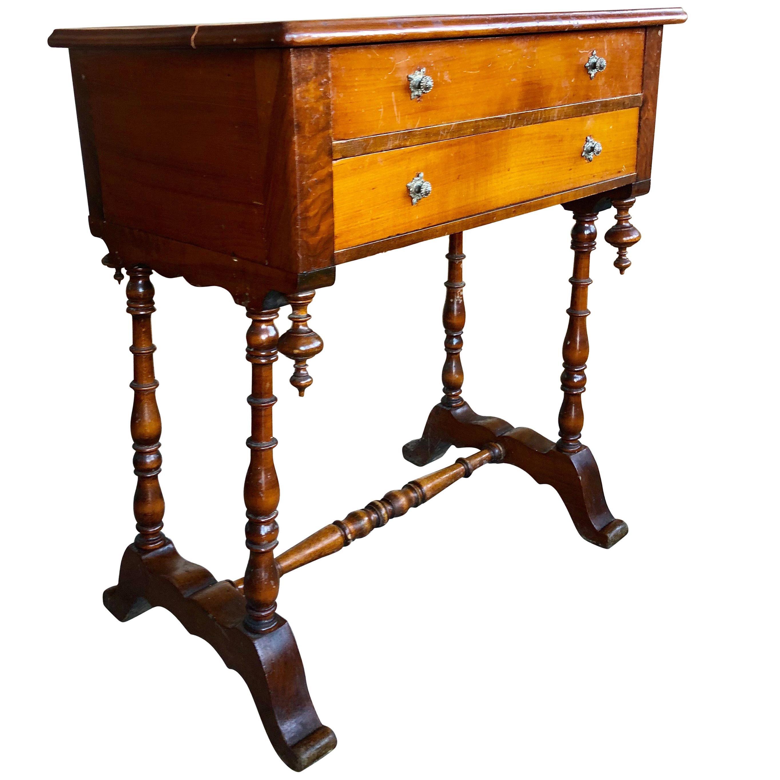 Victorian Gothic Revival Dressing Walnut Side Table, 19th Century ON SALE 