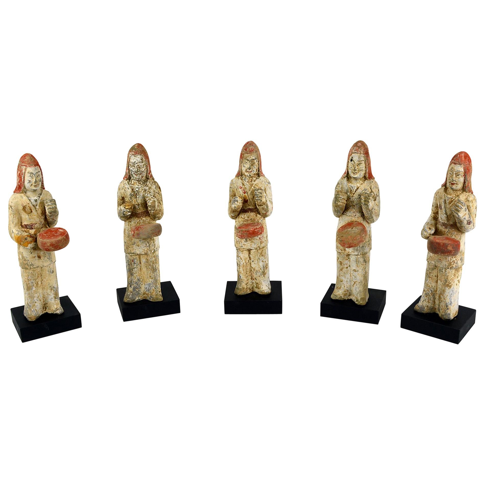 Set of Five Chinese Eastern Wei Mingqi Musicians