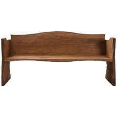 Contemporary Brutalist Style Bench in Solid Oak Light and Linseed Oil