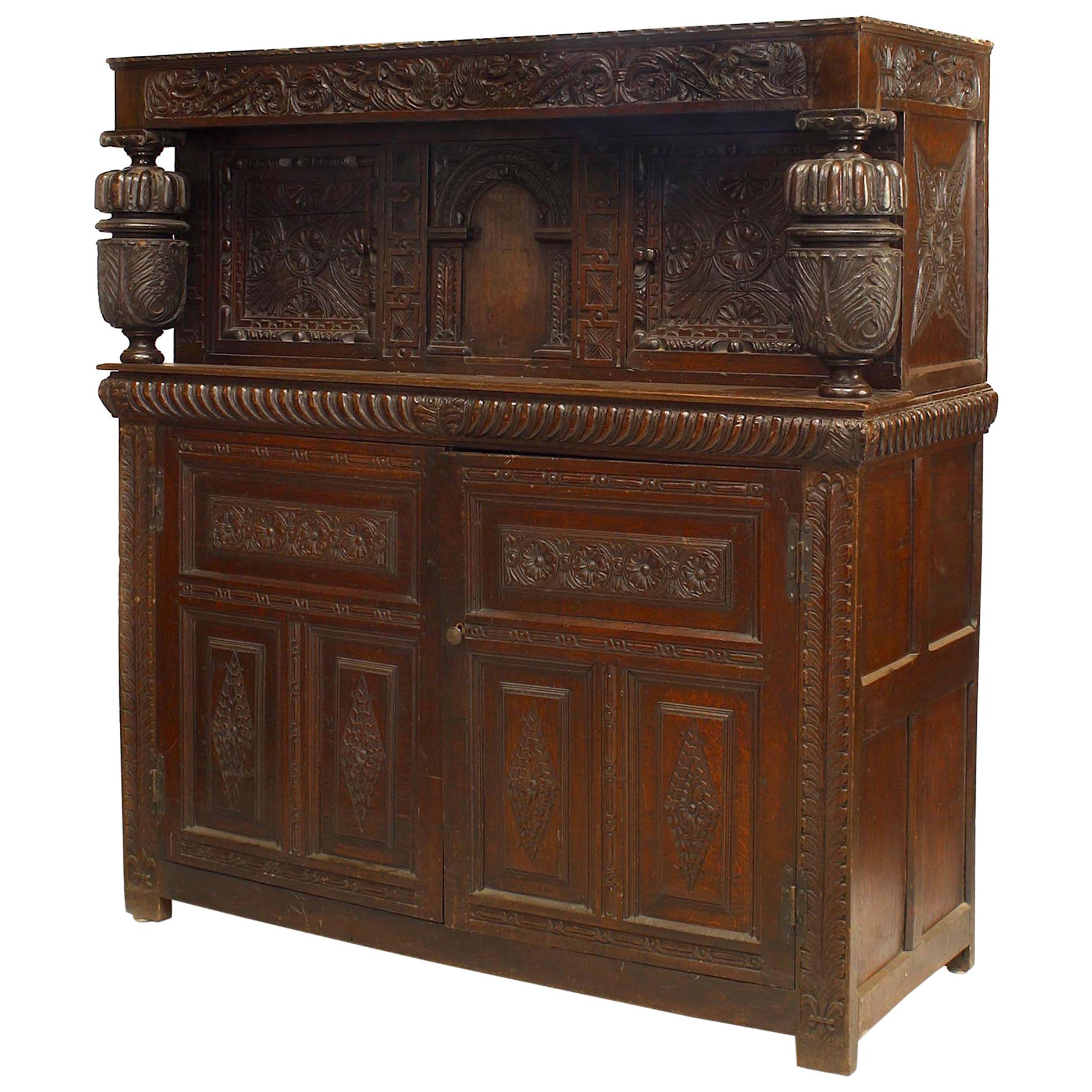 English Charles II Style Oak Cupboard