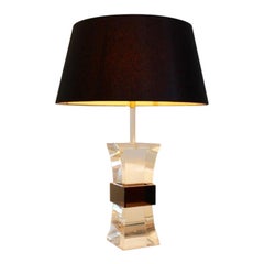 France Mid-Century Modern Two-Color Lucite Table Lamp, 1970s