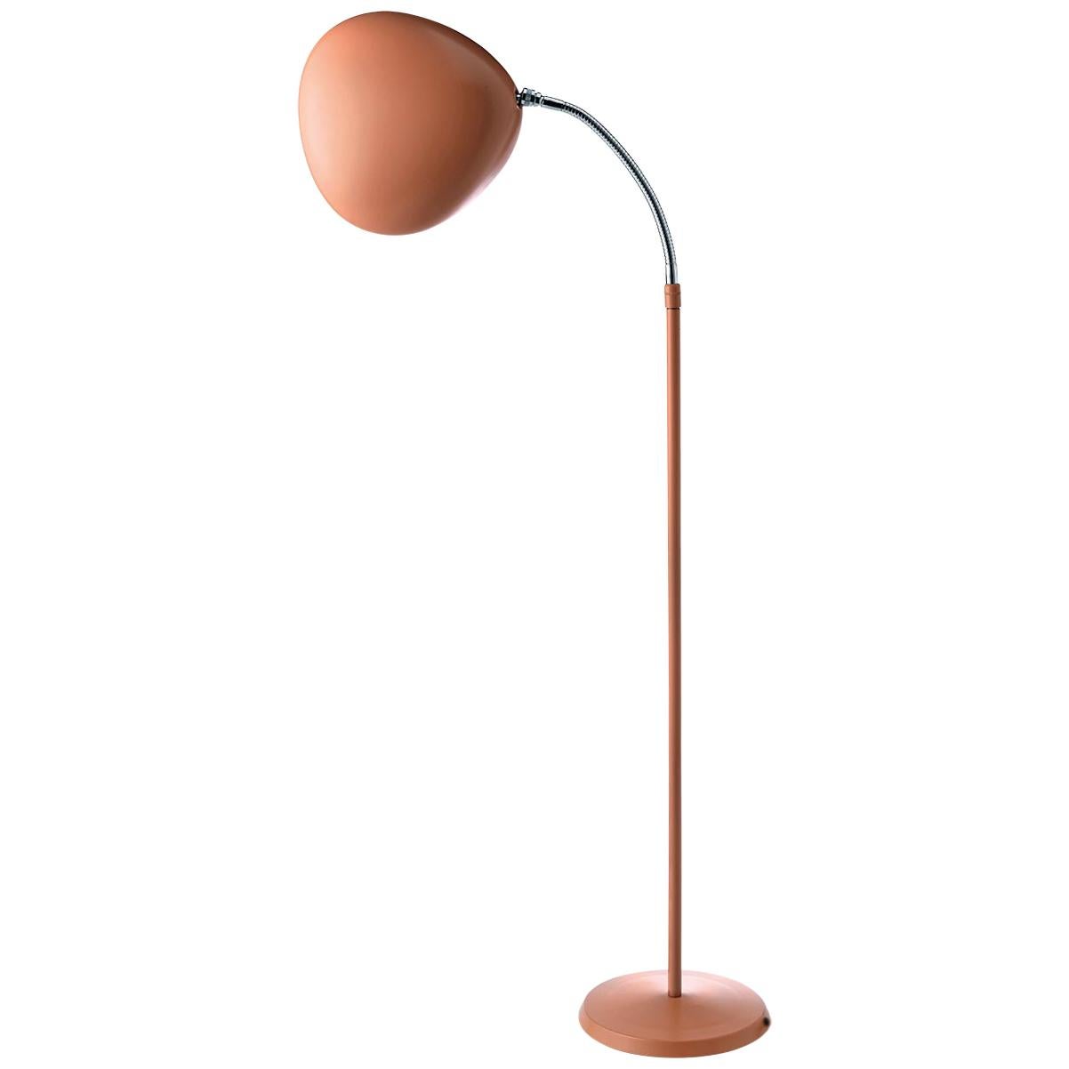 Cobra-Stehlampe von Greta Grossman, rot, Vintage im Angebot