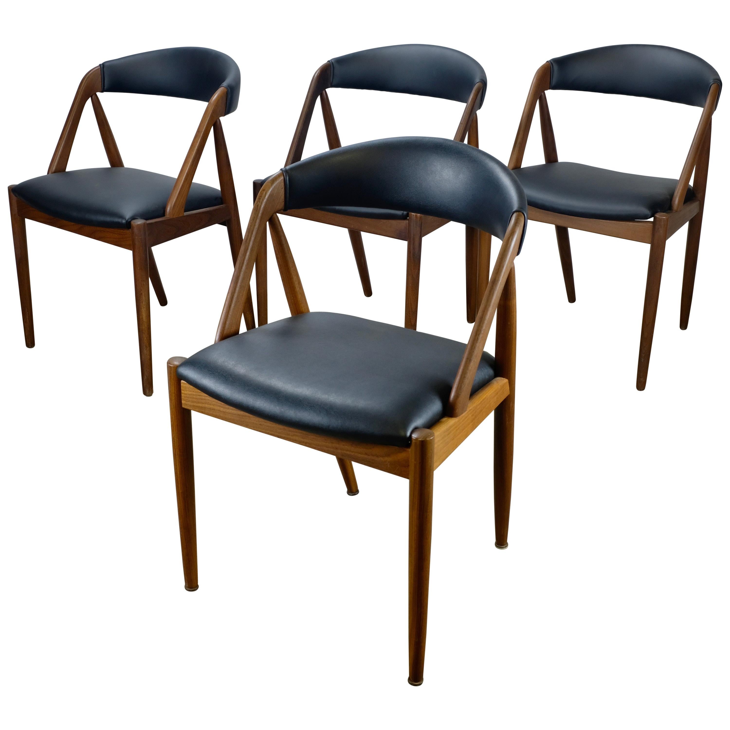 Set of 4 Kai Kristiansen Model 31 Dining Chairs in Teak For Sale