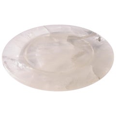 Solid Rock Quartz Crystal Circular Centerpiece Tray
