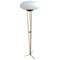 Stilnovo Tripod Floor Lamp in Brass, Italy, 1960s