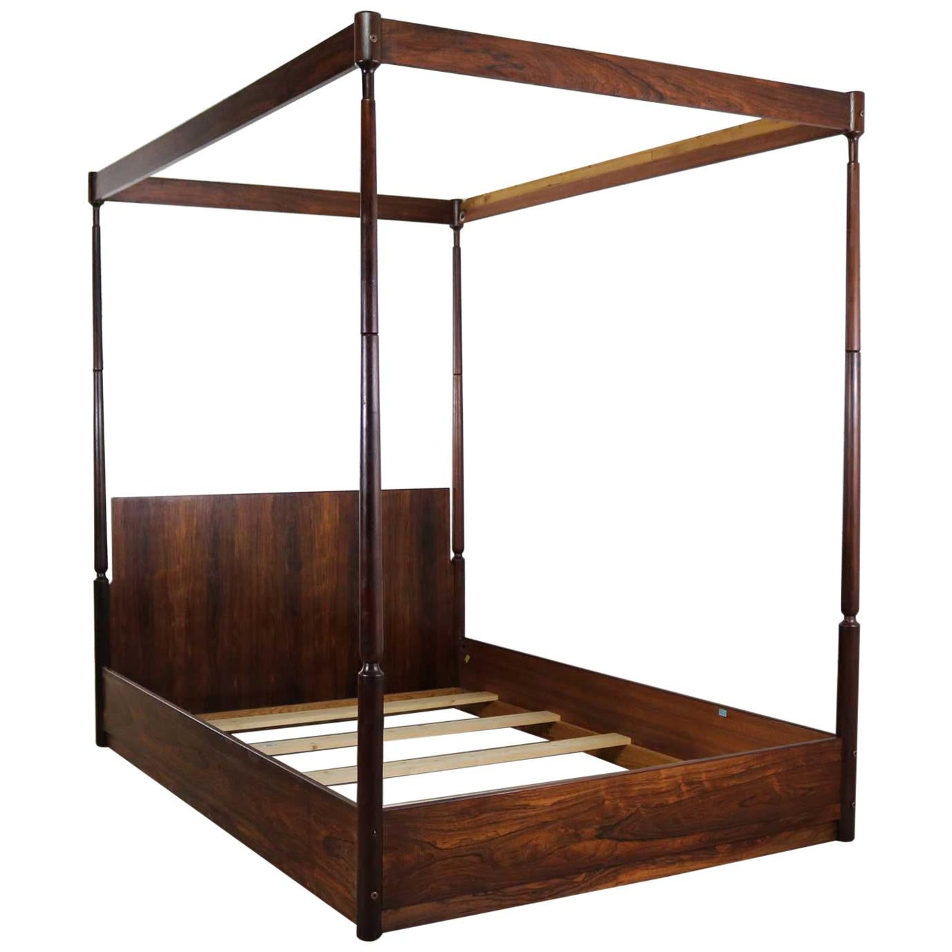 Arne Hovmand-Olsen Rosewood Canopy Full-Size Bed Midcentury Scandinavian Modern