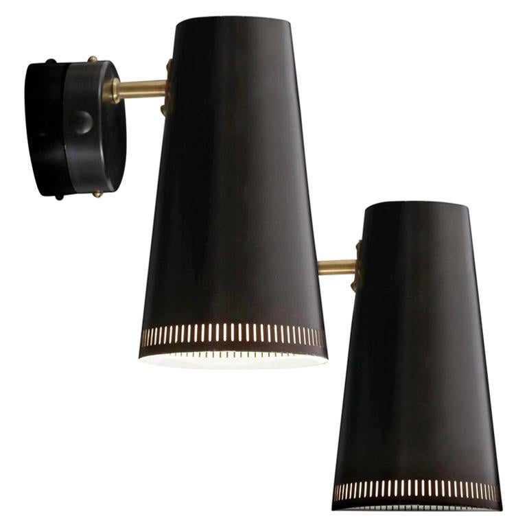 Pair of Paavo Tynell for Taito Oy Wall Lamps, Finland, 1950s
