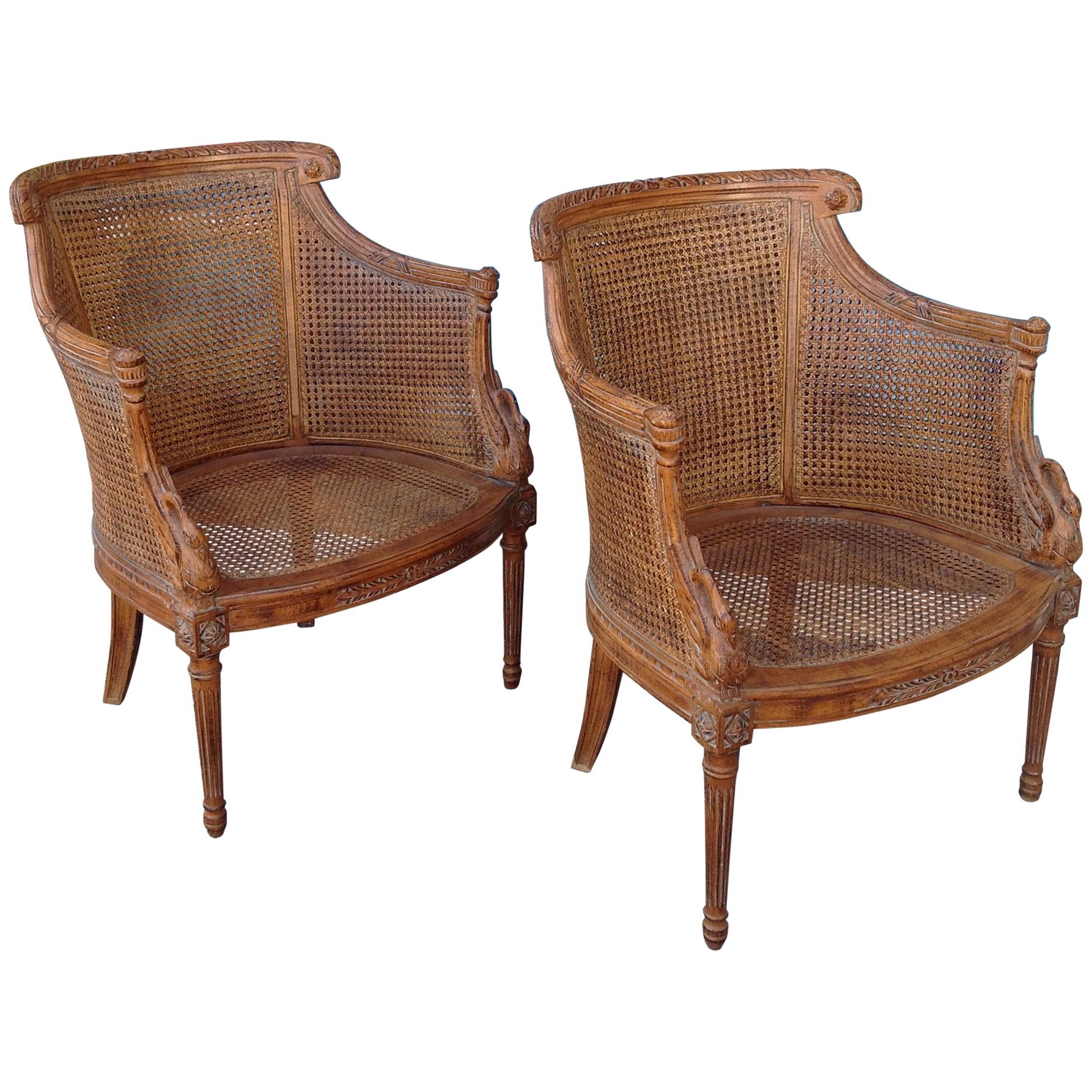 Pair of Louis XVI Style Armchairs
