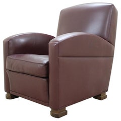 Used Poltrona Frau Model Tabarin Leather Armchair Red Bordeaux