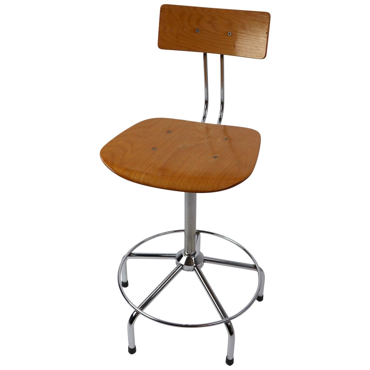 Adjustable Swivel Architects Drafting Stool Made in Italy