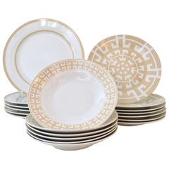 Used 21st Century Modern Hermes Style Geometric Dinnerware By, Colin Cowie S/21