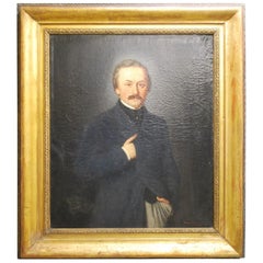 Large Antique Painting of an English Victorian Gentleman