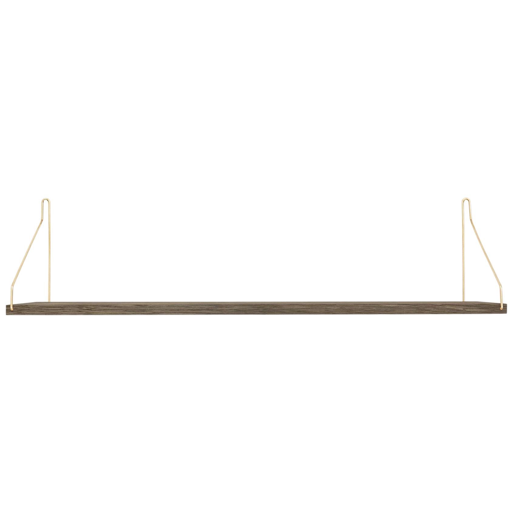 Frama Contemporary Shelf D20 W80 in Solid Oak and Brackets in Steel For