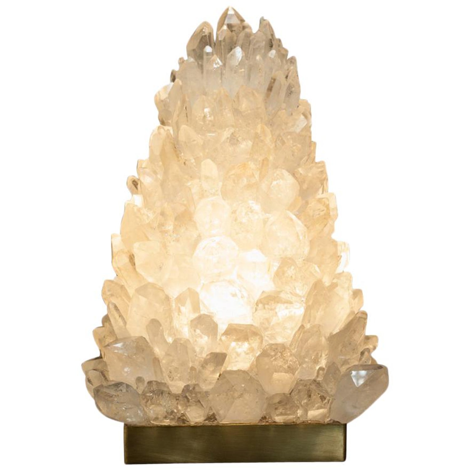 Pyramid Rock Crystal Table Lamp Signed By Demian Quincke For Sale At 1stdibs