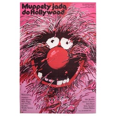 Vintage Polish The Muppet Movie Poster by Waldemar Swierzy for XRF, 1982
