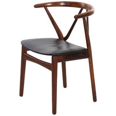 Midcentury Danish Modern Hoop Back Rosewood Chair by Kjaernulf for Hansen