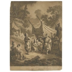 Antique Print of the Russian Dance by Le Prince, 1769