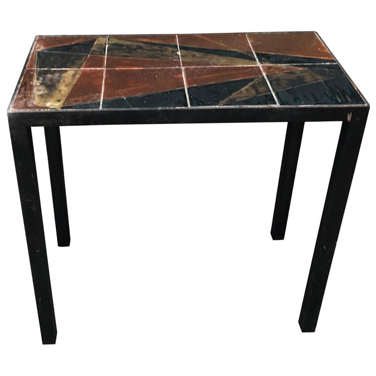 Ceramic End Table For Sale at 1stDibs