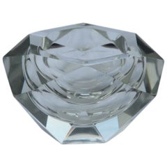 Diamond Shaped Ashtray Shining Italy Design 1960s Transparent Glass